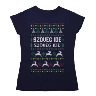 Egyedi szöveges rénszarvascsordás minta - Női Póló