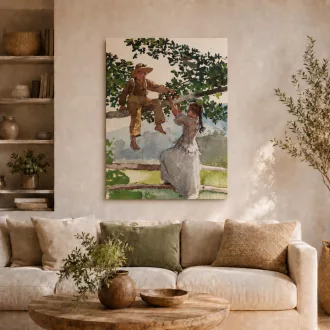 Winslow Homer - A kerítésen vászonkép