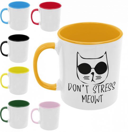 Don't Stress Meowt - Színes Bögre