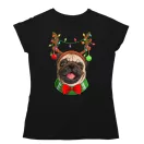 Karácsonyi Pug - Karácsonyi Női Póló