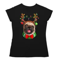 Karácsonyi Pug - Karácsonyi Női Póló