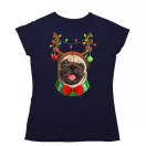 Karácsonyi Pug - Karácsonyi Női Póló