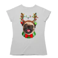 Karácsonyi Pug - Karácsonyi Női Póló