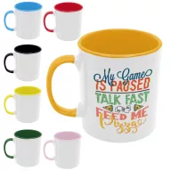 Talk fast or feed me pizza - Színes Bögre