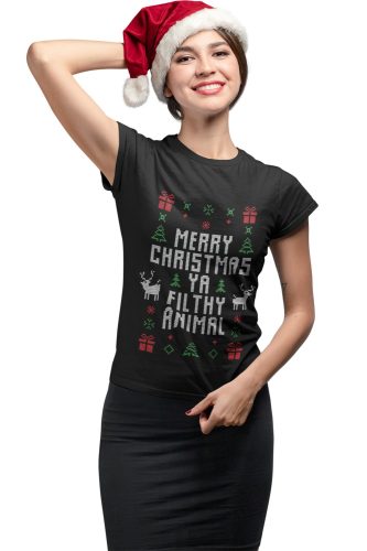 Boldog karácsonyt te mocskos állat - Női Póló