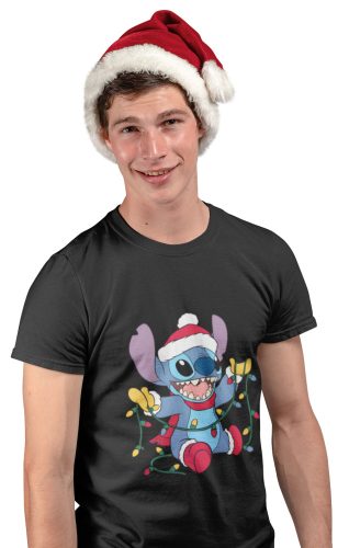 Stitch Karácsonyi Égők - Karácsonyi Férfi Póló