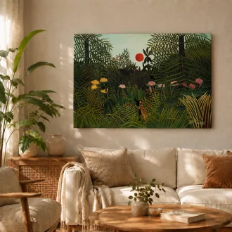   Henri Rousseau - Jaguár által megtámadott fekete férfi vászonkép