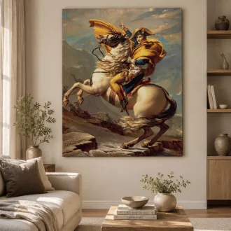   Jacques-Louis David - Napóleon átkel az Alpokon vászonkép