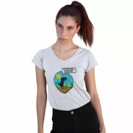 No internet dínó - Női V-Nyakú Póló