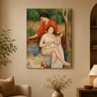   Pierre-Auguste Renoir - Fürdőző  és szolgáló vászonkép