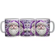 Lilás Porcelán Télapó - 3D Mintás Bögre