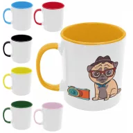 Elegáns Pug - Színes Bögre
