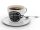 A kávé tökéletesen párosul a csenddel - Kávéscsésze (Ajándék kistányérral)