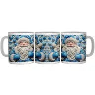 Kék Porcelán Télapó - 3D Mintás Bögre