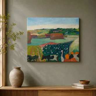 Paul Gauguin - Szénakazlak Bretagne-ban vászonkép