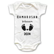   Hamarosan érkezem (Személyre szabható) - Prémium Baba Body