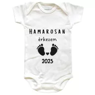   Hamarosan érkezem (Személyre szabható) - Prémium Baba Body