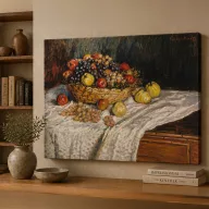   Claude Manet - Csendélet almával és szőlővel vászonkép