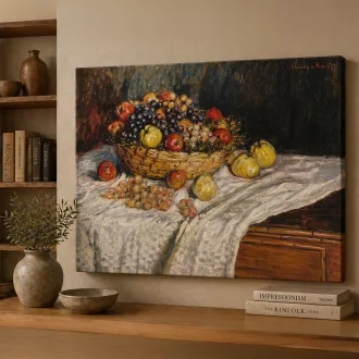  Claude Manet - Csendélet almával és szőlővel vászonkép