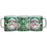 Zöld Porcelán Télapó - 3D Mintás Bögre