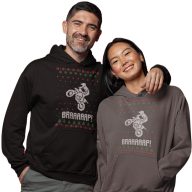 Motoros karácsony - Unisex Kapucnis Pulóver