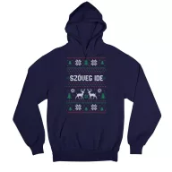 Egyedi szöveges hópelyhes minta - Unisex Kapucnis Pulóver