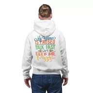 Talk fast or feed me pizza - Unisex Zipzáros Pulóver