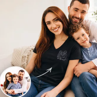 Emlék Vonal Ajándék - Női V nyakú Póló