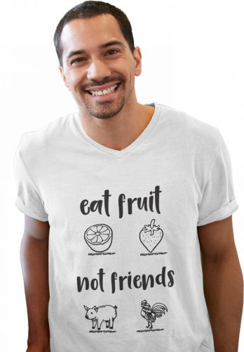 Eat fruit not friends - Férfi V Nyakú Póló