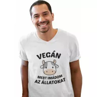 Vegán mert imádom az állatokat - Férfi V Nyakú Póló