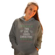   Ez a csajszi imádja a karácsonyt - Unisex Kapucnis Pulóver