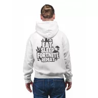 Eat Sleep Fortnite Repeat - Unisex Zipzáros Pulóver
