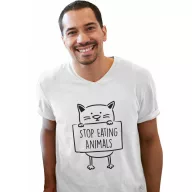 Stop eating animals - Férfi V Nyakú Póló