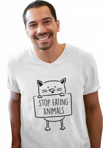 Stop eating animals - Férfi V Nyakú Póló