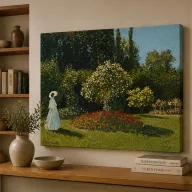 Claude Manet - Nő a kertben vászonkép