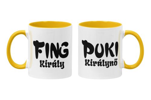 Fing király & Puki Királynő - Páros Színes Bögre (2db)