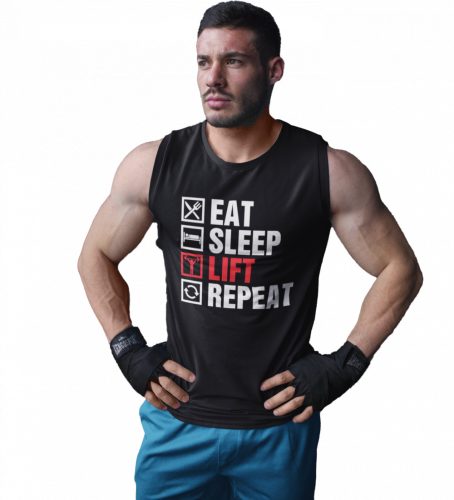Eat Sleep Lift Repeat - Férfi GYM Fitness Atléta