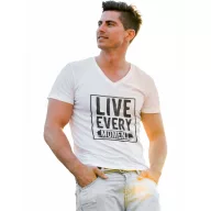 Élj meg minden pillanatot - Férfi V Nyakú Póló