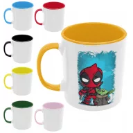 Deadpool és Baby Yoda - Színes Bögre