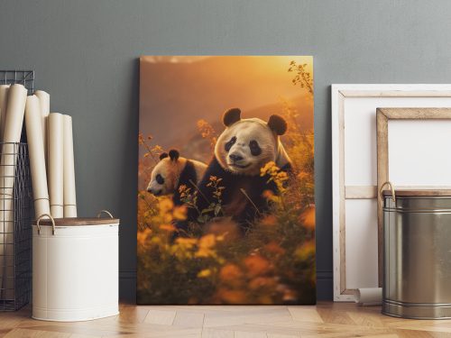 Ai Generált Állatos Vászonkép - Panda Testvérek