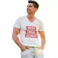 Work Sweat Achieve - Férfi V Nyakú Póló