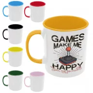 Games make me happy - Színes Bögre