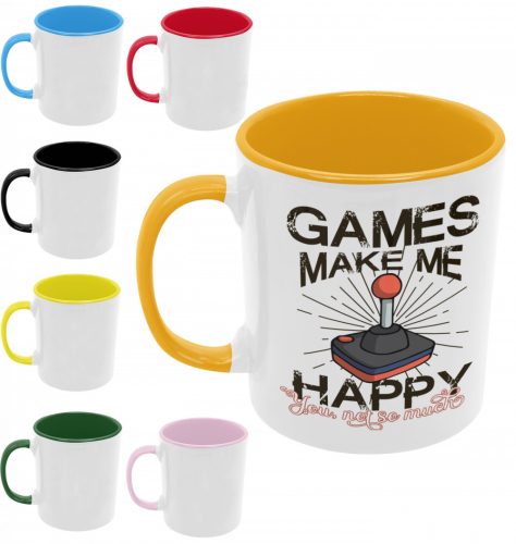 Games make me happy - Színes Bögre