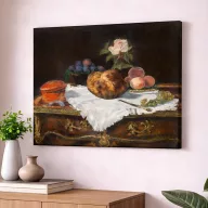 Édouard Manet - Csendélet brióssal vászonkép