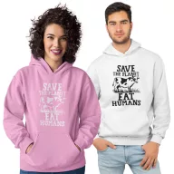 Save the planet eat humans - Unisex Kapucnis Pulóver