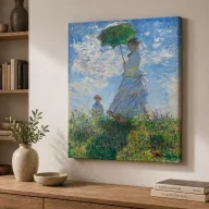   Claude Manet - Nő napernyővel (Madame Monet és fia) vászonkép