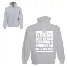 Fishing saved me - Unisex Zipzáros Pulóver