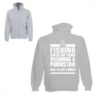 Fishing saved me - Unisex Zipzáros Pulóver