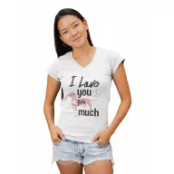 I love you this much - Női V Nyakú Póló