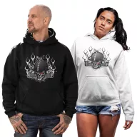 Démon motoros - Unisex Kapucnis Pulóver